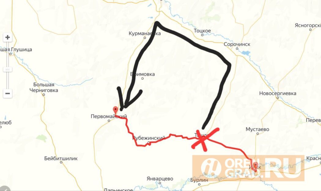 В Оренбуржье из-за паводка ограничено движение по дороге в Ташлинском районе