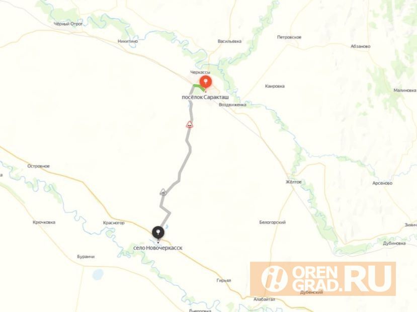 В Оренбуржье выезд из Саракташа на орскую трассу закрыли из-за паводка